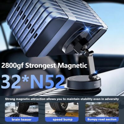 for MagSafe Car Mount Charger, 15W Fast Wireless Charging, Vacuum Suction Magnetic Car Phone Holder for iPhone & Android, 360° Adjustable Cell Phone Holders for Your Car Dashboard/Windshield - Image 7