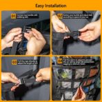 Car Ceiling Cargo Net with 3 Pockets,31.5"x21.6" Car Overhead Storage Mesh Organizer,Double Layer Roof Mesh Camping Overlanding Gear Must Haves Cargo Net,Road Trip Essentials - Image 6