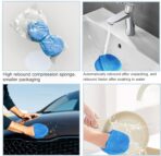 AutoCare Microfiber Wax Applicator, Ultra-Soft Pads with Finger Pocket for Cars, Foam Sponge (Blue, 5" Diameter, Pack of 10) - Image 2