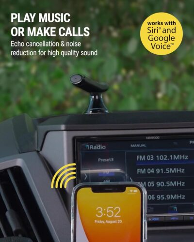 Scosche BTAXS2 Hands-Free Audio Kit, Bluetooth Receiver for Car Stereo with Noise Cancelling and Relocation Mount, 3.5mm Bluetooth Adapter for Car Radio AUX input Compatible with Siri/Google Assistant - Image 3