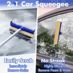 62'' Car Wash Brush with Long Handle, Scratch-Free Car Wash Mop Kit with Car Wash Bucket, Wheel Tire Brush, Wash Mitt Towel, Windshield Squeegee, Car Cleaning Brush Kit for Cars RV Truck Boat - Image 6