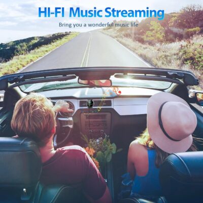 Bluetooth Aux Adapter for Car, Aux Bluetooth Receiver with USB Car Charger, Support Music/Hands-Free Calling/Home Stereo, Enhanced Mic/LED Display - Image 9