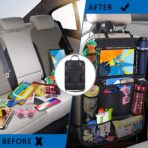 Aokdom 2PCS Car Seat Back Organizer,Extra Large Capacity Car Seat Organizer with 6 Mesh Pocket,2 Cup Holder & 4 Storage Bag,Road Trip Essentials for Kids & Adults - Image 5