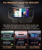 8Core 6G+128G 10.1 Inch Car Stereo Car Radio for Mitsubishi Lancer 2008-2017, Rimoody Android 13 Carplay Android auto GPS WiFi Touchscreen BT/FM/RDS DSP-36 Mirror Link AHD Backup Camera - Image 2