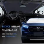 MORNYRAY Car Windshield Sun Shade，Reflector Sunshade Offers Ultimate Protection for Car Interior，Cool Reflective Sun Blocker，Foldable Car Interior Accessories (Black, Medium),(64x32 inches) - Image 8