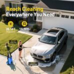 EVEAGE Electric Pressure Washer, Power Washer with 1000Ml Foam Cannon, Powerwasher for Cars, Fences, Patios, Decks, Home and Driveway Cleaning - Image 3