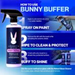 Bunny Buffer Bundle, Waterless SiO2 Ceramic Car Wash & Protect Kit with Auto Body Clean and Protect Spray, Glass Cleaner, & 4 Microfiber Towels, Spray and Wipe Car Detailing Kit, 6 Piece Set - Image 4