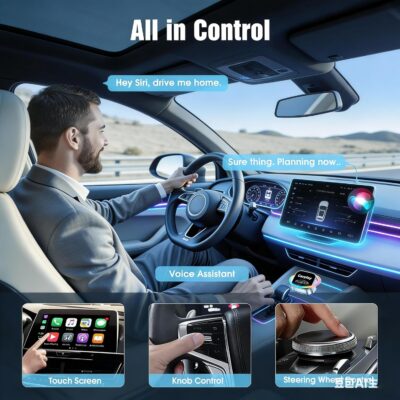 2026 Upgraded Wireless CarPlay Adapter for Apple iPhone, Plug and Play, Fast Auto-Connect, Realtek 8730E Chip Stable & No Latency, Wired to Wireless Adapter with USB-A/Type-C Port Gray (CT106) - Image 2