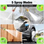 Pressure Washer, Power Washer with GFCI Safety Plug & No-Bend 360° Nozzle, 1.33 GPM Pressure Washer Complete with Foam Cannon & 4 Nozzles for Car & Home - Image 4