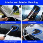 desin Windshield Cleaning Tool, Car Window Cleaner Windshield Cleaner with 4 Reusable and Washable Microfiber Pads and Extendable Handle Auto Inside Glass Wiper Kit - Image 5
