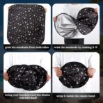 Moukeren 2 PCS Windshield Sun Shade for Car Foldable Window Covers for Car Accessories Reflect UV Sun Heat Protector for Universal Cars SUV Truck RV (Star Moon,31.75 x 28.75 Inch) - Image 7