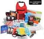 250 PCS Waterproof First Aid Kit, Roll Top Reflective Boat Dry Bag Bug Out Bags, Emergency Medical Kit Ideal for Boating, Camping, Fishing, Kayaking, Floating, Red - Image 5