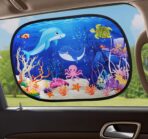 ABSOFINE Car Window Sun Shades for Baby Kids 2 Pack 19"x14", Ocean World Window Shades Sun Blocker Cover, Baby Car Shades for Back Windows with 8 Suction Cups and Storage Bag, Anti Glare & UV - Image 4
