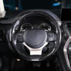 Car Steering Wheel Cover, 3 Piece Bright Carbon Fiber Steering Wheel Covers, Non-Slip Steering Wheel Cover Protector, Great Grip, Universal Car Accessories Decoration for 14.5-15 inch (Black) - Image 6