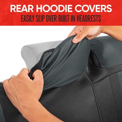 Motor Trend Black & Gray Car Seat Covers Full Set – Front Seat Covers & Rear Bench Seat Cover – Airbag Compatible, 60/40 Split Bench for Smaller Trucks, Cars & SUVs – Automotive Interior Accessories - Image 9