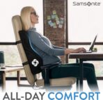 Samsonite Memory Foam Lumbar Support Pillow, Ergonomic Back Cushion for Office Chair, Gaming Chair, Automotive Full Back Support, Home Essentials for Sitting Comfort and Posture Relief, Black - Image 3