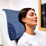 Memory Foam Headrest Pillow for Neck Pain Relief & Cervical Support - Ergonomic Neck Cushion for Office Chair, Car, Recliner, Sofa - Breathable & Pressure Relief (Navy Blue, 17x2.7 Inches)