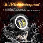 20W LED Motorcycle Fog Lights, 3 Inch Round Daytime Running Light, Additional Driving Spotlights 12V 24V With 3-Wiring Handlebar Switch - Image 5