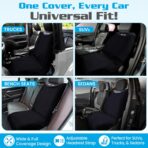 HAPPEGEAR Happeseat Waterproof Car Seat Cover & Protector – Universal Fit Car Seat Towel Cover – Non-Slip Backing, Easy Install & Storage, Machine Washable, Fits Front & Back, Black - Image 4
