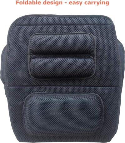 Tektrum Orthopedic Gel Seat Cushion and Firm Back Support Lumbar Pillow for Car, Home/Office Chair, Travel - Relief for Tailbone, Sciatica, Coccyx, Back Pain, Improve Posture (TD-GS19041-BLK) - Image 8