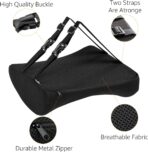 Amazon Basics Rectangular Memory Foam Back Support Cushion for Office Chairs, Non-Slip Base for Long Sitting, Black - Image 3