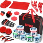 DNA Motoring 25pcs Car Detailing Brush Set, Car Detailing Kit, Interior Kit with Drill Brush Set, Windshield Cleaning Tool, Professional Car Care kit for Interior & Exterior, Wheel, TOOLS-00278-A