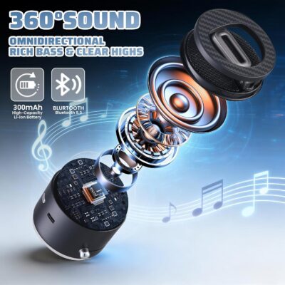 Car Phone Holder for Magsafe with Wireless Bluetooth Speaker, Cell Phone Stand HD Surround Sound Perfect for Home and Outdoors with Bluetooths Speakers for Desk Compatible with iPhone/Samsung Galaxy - Image 4