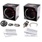 RACETECH 110mm (4-3/8") 2 Gauge Set - 2in1 GPS Speedometer Tachometer + 4in1 Oil, Water Fuel Volt Gauge Set – 7 Color LED Black Dial IP67 Waterproof 12V/24V – for Car Truck, Moto, Marine - Image 9