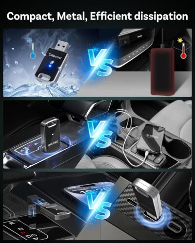OTTOCAST Mini Edge 2025 Wireless Carplay Adapter & Android Auto Wireless Adapter for Apple iPhone Samsung Android Phone 2-in-1, USB Car Accessories, 5 GHz Wi‑Fi Bluetooth 5.0 Voice Control Plug & Play - Image 3