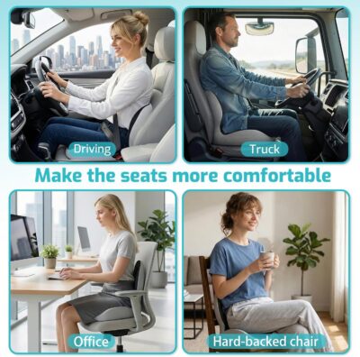 Ergonomic Seat Cushion,Office Chair Cushion with Lumbar Support Pillow,Car Orthopedic Seat Cushions,Designed for Sciatica,Tailbone,Back Pain Relief,for Office,Car,Truck,Home,Desk Chair - Image 9