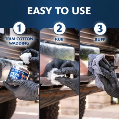 Eagle One Nevr Dull All Metal Wadding Polish, Chrome and Metal Cleaner for Cars, Kitchens, Bathrooms, Easy Tear Pads for Stainless Steel, Brass, Copper, Aluminum, 5 oz Tin - Image 5