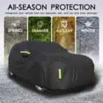 Car Cover Waterproof All Weather 10 Layers Full Car Cover Universal 210T Heavy Duty for Rain Sun UV Protection with Door Zipper and Air Vent. (Black PU Oxford Fabric, Fits SUVs up to 190") - Image 2