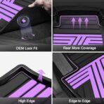 Floor Mats Fit for Honda Civic 2022-2025 2026 Sedan Hatchback Si (Include Sport,Not for Hybrid), with&w/o USB Port | for Acura Integra 2023-2026, All Weather Car Floor Liners, Black & Purple - Image 6