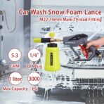 M MINGLE High Pressure Washer Gun Snow Foam Lance, 4000 PSI Cannon Foam Blaster Power Washer with 1/4" Quick Connector, Car Wash Foam Cannon Kit with 5 Pressure Washer Nozzle Tips, 1 Liter - Image 6