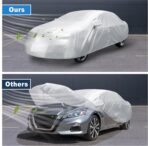 ACROPIX 180T Gray Car Cover Waterproof All Weather Full Exterior Cover Rain Hail Sun Protector Car Cover Fit for Sedan Length 185-189 Inch - Pack of 1 - Image 5