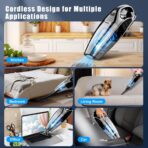 Handheld Vacuum Cordless Rechargeable Portable Car Vacuum, 7500Pa Powerful Suction Mini Hand Held Vacuum, 670ML Cup Lightweight Small Vacuum Cleaner for Car/Office/Home, Pet Hair - Image 5