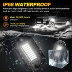 8 Pods White Rock Lights，Aluminum Housing, Waterproof IP68,6500K Pure White Super Bright Underglow, Rock Lights for Trucks, UTV, ATV, SUV, Boats,Each Rock Light Comes with a 15-Foot Extension Cord - Image 7