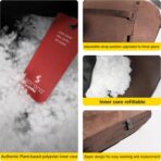 Genuine Leather Car Neck Pillow for headrest,Support Drive Seats Head Cushion,Real Cow Leather,11.8x7.5”,Plant-Based Polyester,Thickness & Height Adjustable,Inner Liner fillable(Wine,1p) - Image 4