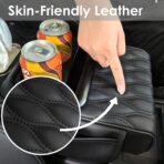 5-in-1 Car Armrest Cushion, Armrest Cover for Car, Nappa Leather Car Console Organizers and Storage for Most Vehicles, Car Accessories (Black, Normal) - Image 2