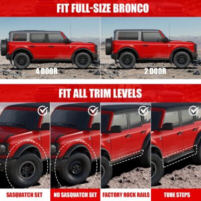 Mabett Mud Flaps for Ford Bronco Accessories 2026,2021-2025 2/4-Door No Punching Required Front and Rear 4PCS - Image 2