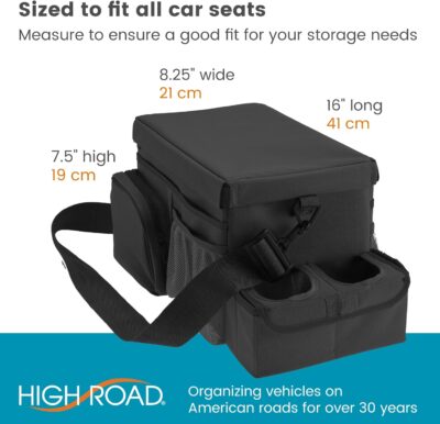 High Road CarHop Backseat Organizer for Kids and Passenger Seat Organizer for Adults - Car Seat Cooler with Cup Holders and Convertible Tray Lid - Image 9