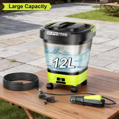 Portable Cordless Pressure Washer with Foldable 12L Water Tank, 4-in-1 Nozzles, Long-Lasting Battery, Perfect for RV, Camping Gear, Car Detailing and Pet Friendly Cleaning - Image 7