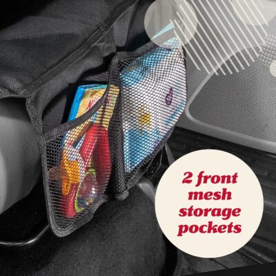 Lusso Gear Car Seat Protector - 2-Pack Waterproof Padded Shield & Mesh Pockets for Baby Travel Gear - Universal Fit Seat Covers for Cars & SUVs - Non-Slip Heavy-Duty Protection - Gray, Universal Fit - Image 6