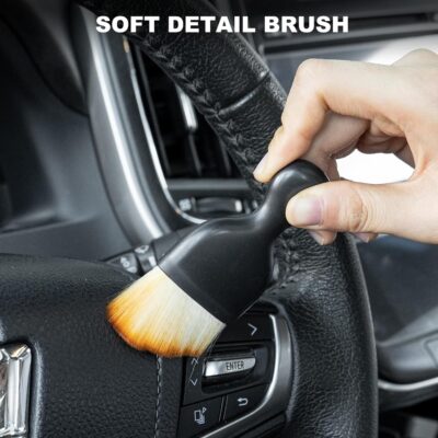 THINKWORK Car Interior Cleaning Kit, Car Duster Interior Detail Brush, Including 6Pcs Car Detailing Brush Set, Complete Auto Accessories for Women Men Gift - Image 4