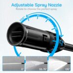 Electric Pressure Washer Power Washer Electric Powered Power Wash Power Washers with Adjustable Nozzle, Pressure Cleaning Machine with Foam Cannon for Cars, Fences, Driveways, Patios, Home Cleaning - Image 3