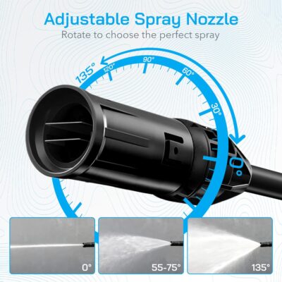 Electric Pressure Washer Power Washer Electric Powered Power Wash Power Washers with Adjustable Nozzle, Pressure Cleaning Machine with Foam Cannon for Cars, Fences, Driveways, Patios, Home Cleaning - Image 3