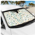 C&C Sage Floral Car Windshield Sun Shade - Sun Visor Sunshade for Car Windshield - Window Shades for Cars, SUV & Truck - Dash Cover UV Protection for Front Window Shade Accessories - 57" x 27" - Image 6