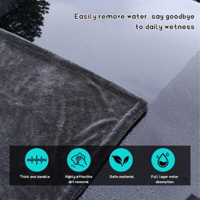 Microfiber Towels for Cars, 15.7"x23.6" 1200 GSM Ultra Thick Soft Car Detailing Drying Towel, Super Absorbent Double Twisted Loop Cloth Cleaning Towel for Car Truck SUV - Image 6