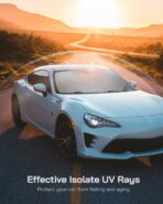 Pigenius Windshield Sunshade for Subaru Legacy/Outback 2020-2022, Premium Grey Leather Finish - Image 3