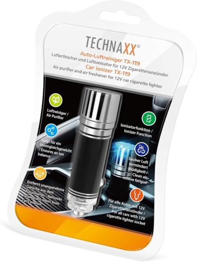 Technaxx Car Ionizer TX-119 Air Purifier & Air Freshener for 12V Car Cigarette Lighter Ionizer, Ionic Air Purifier, Removes Pollen, Smoke, Bad Smell, Odors - Ideal for Cars - Image 7